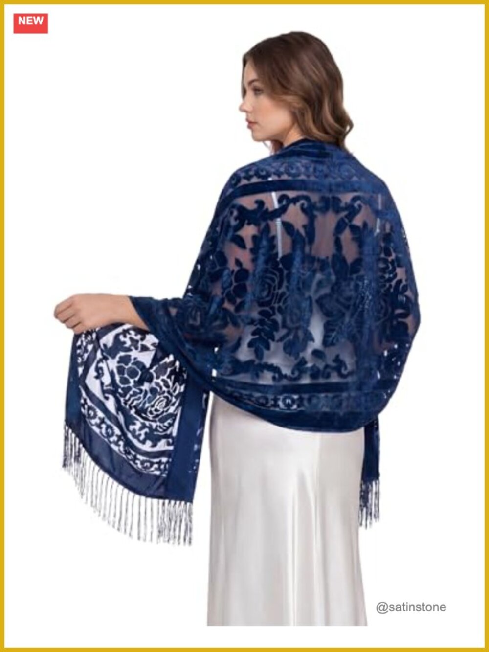 Velvet Shawl Wrap Evening Dress Formal Rose Tassel 75x27